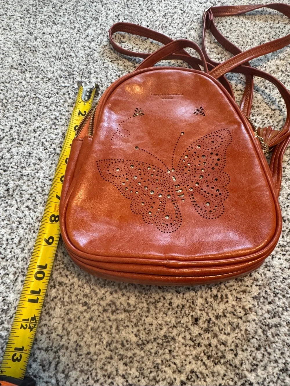 Elegant Tan Butterfly Backpack